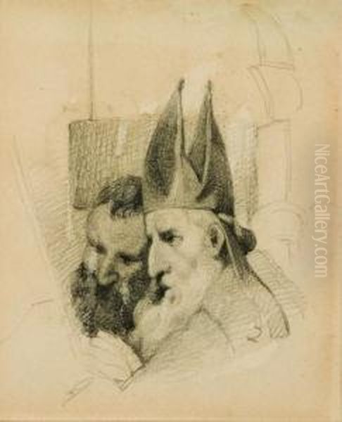 A Bishop And Another Oil Painting by William Mulready