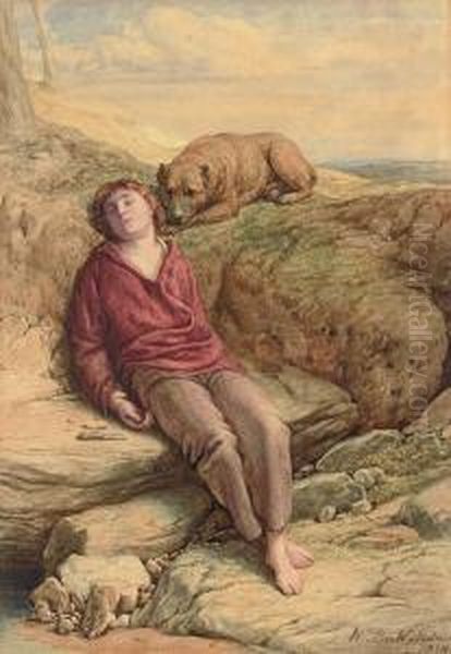 The Sleeping Shepherd Oil Painting by William Mulready