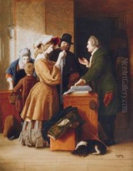 Choosing The Wedding Gown Oil Painting by William Mulready