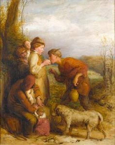 Giving A Bite Oil Painting by William Mulready