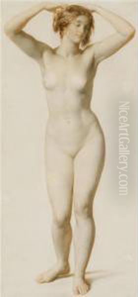 Standing Female Nude Oil Painting by William Mulready