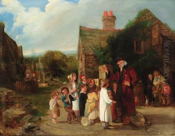 The Village Peep Show Oil Painting by William Mulready