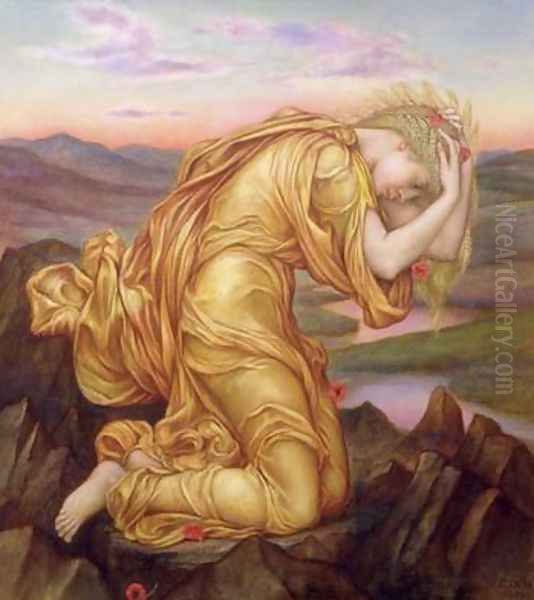 Demeter Mourning for Persephone 1906 Oil Painting by Evelyn Pickering De Morgan