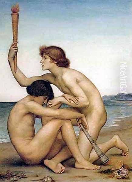 Phosphorus and Hesperus Oil Painting by Evelyn Pickering De Morgan