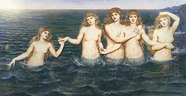 The Sea Maidens Oil Painting by Evelyn Pickering De Morgan