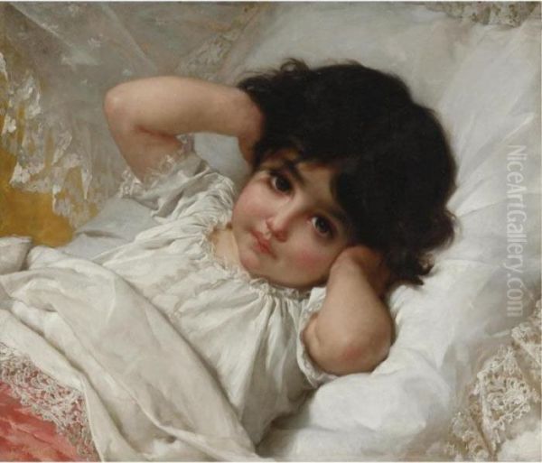 Portrait De Marie-louise Oil Painting by Emile Munier