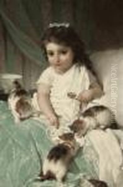 Feeding New Friends Oil Painting by Emile Munier