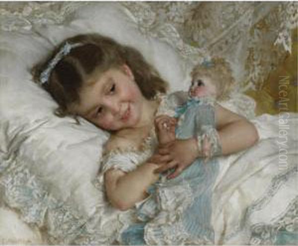 Amies Oil Painting by Emile Munier