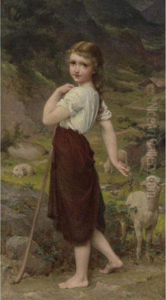 Thegoat Herder Oil Painting by Emile Munier