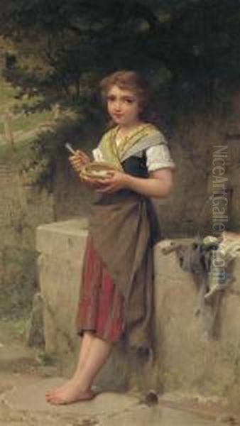 La Jeune Paysanne Oil Painting by Emile Munier