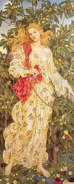 Flora Oil Painting by Evelyn Pickering De Morgan