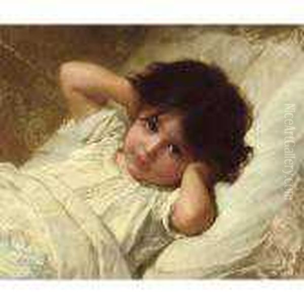 Portrait De Marie-louise Oil Painting by Emile Munier