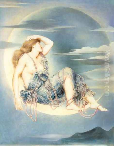 Luna Oil Painting by Evelyn Pickering De Morgan