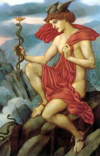 Mercury Oil Painting by Evelyn Pickering De Morgan