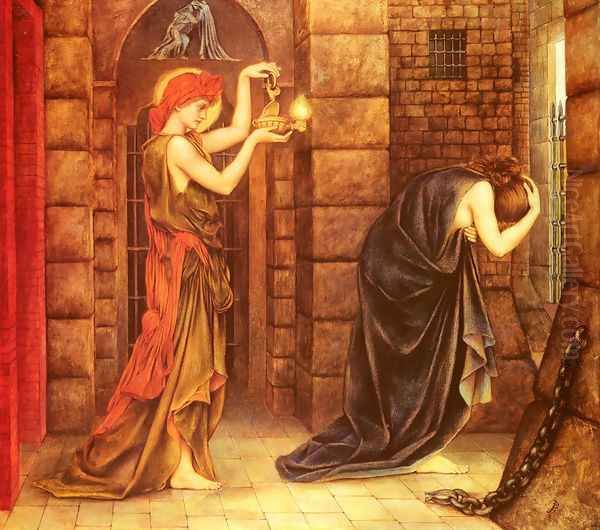 Hope in the Prison of Despair Oil Painting by Evelyn Pickering De Morgan