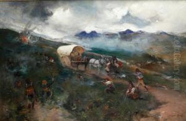 Batalla En Aragon Oil Painting by Domingo Munoz y Cuesta