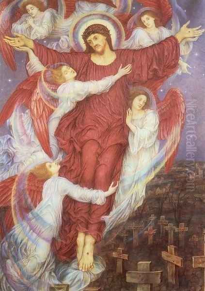 The Red Cross Oil Painting by Evelyn Pickering De Morgan