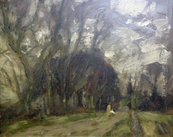 A Wooded Lane Oil Painting by Hugh Munro