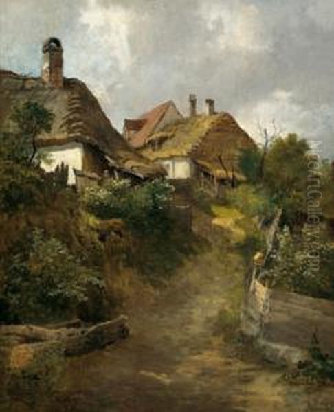 Parthie Aus Themenau Bei Lundenburg Oil Painting by Leopold Munsch