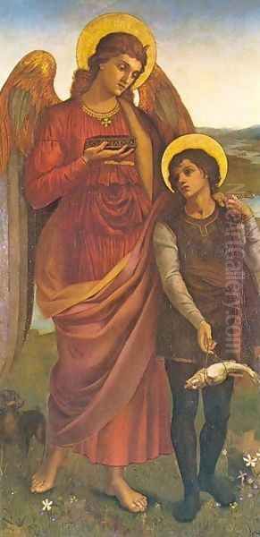 Tobias and the Angel Oil Painting by Evelyn Pickering De Morgan