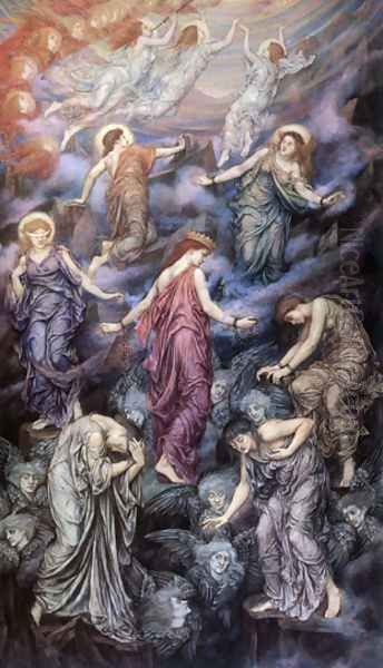 Kingdom of Heaven Oil Painting by Evelyn Pickering De Morgan