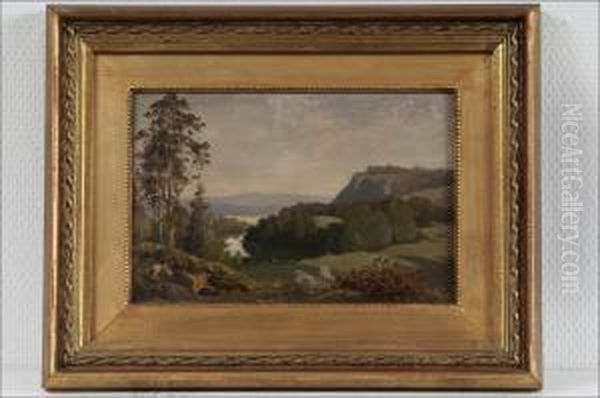 Romanttinen Maisema - Romantiskt Landskap Oil Painting by Hjalmar (Magnus) Munsterhjelm