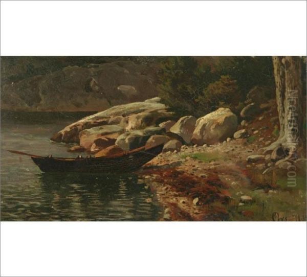 Stones On The Shore Oil Painting by Hjalmar (Magnus) Munsterhjelm