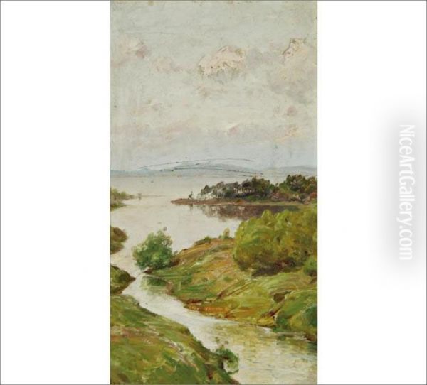 Landscape From Palkane Oil Painting by Hjalmar (Magnus) Munsterhjelm