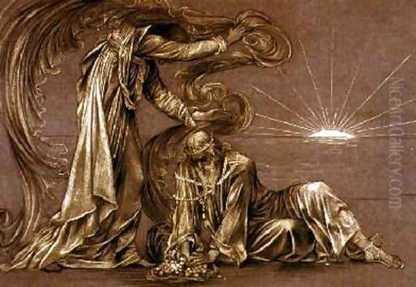 Finished study for Earthbound 1897 Oil Painting by Evelyn Pickering De Morgan