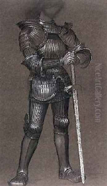 Study of Armour for Life and Thought Have Gone Away 1893 Oil Painting by Evelyn Pickering De Morgan