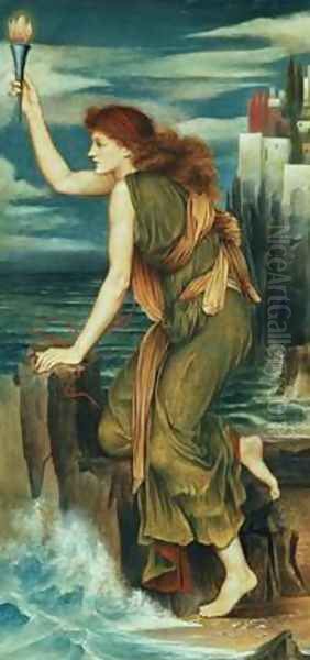 Hero Awaiting the Return of Leander 2 Oil Painting by Evelyn Pickering De Morgan