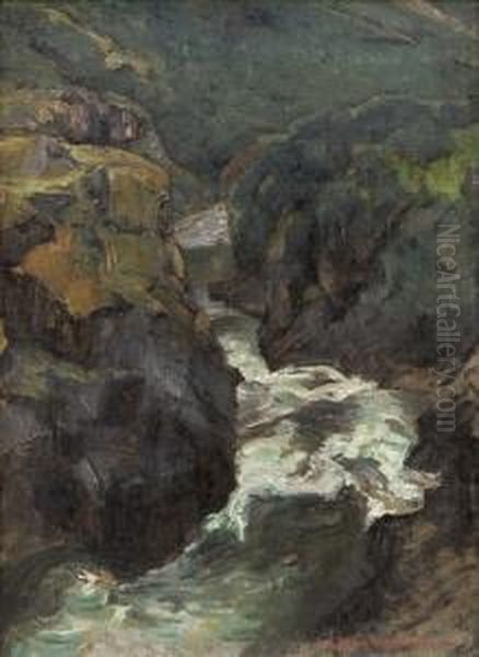 From The River Driva1895 Oil Painting by Gerhard Peter Frantz Munthe