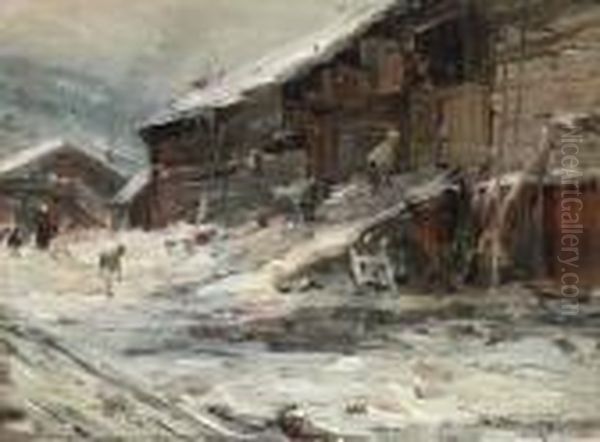 Geiter Pa Setra Oil Painting by Gerhard Peter Frantz Munthe