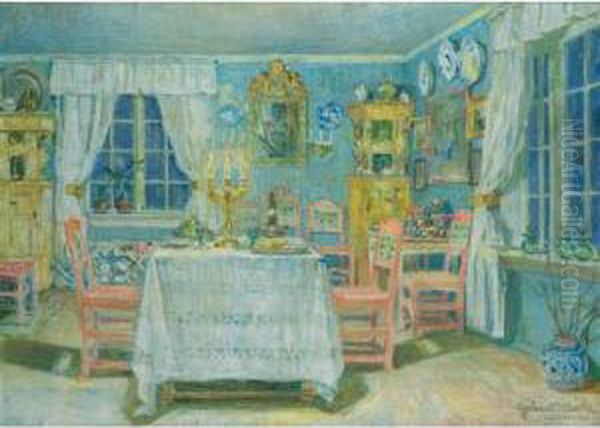 Kunstnerens Spisestue (the Artist's Dining Room) Oil Painting by Gerhard Peter Frantz Munthe