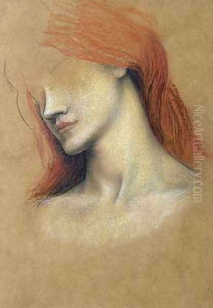 Sketch of a Woman Oil Painting by Evelyn Pickering De Morgan