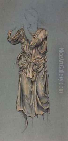 Drapery Study for the figure of eternal youth from The Hour Glass Oil Painting by Evelyn Pickering De Morgan