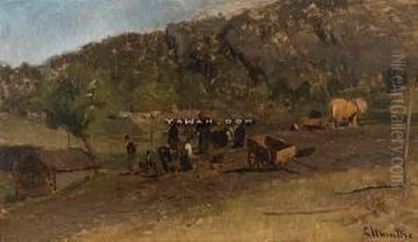 Potetopptaking Oil Painting by Ludwig Munthe