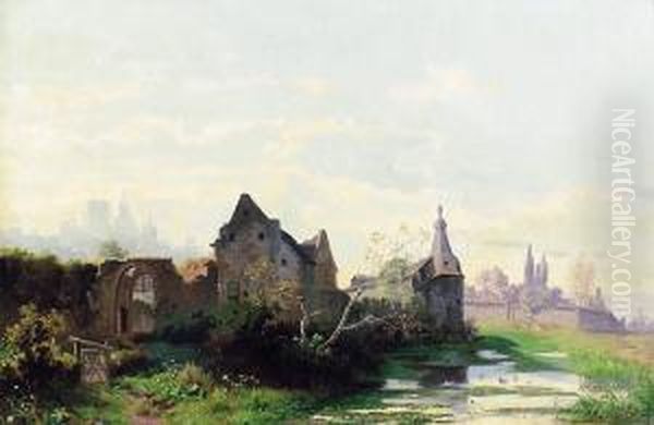 Borgruiner 1864 Oil Painting by Ludwig Munthe