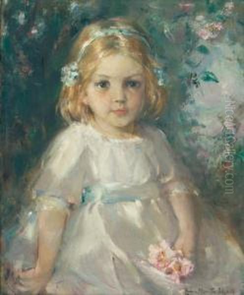 Portrait Of Margo Brekenridge Oil Painting by Laura Adeline Muntz-Lyall