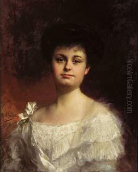 Portrait D'une Elegante Oil Painting by Alphonse Frederic Muraton