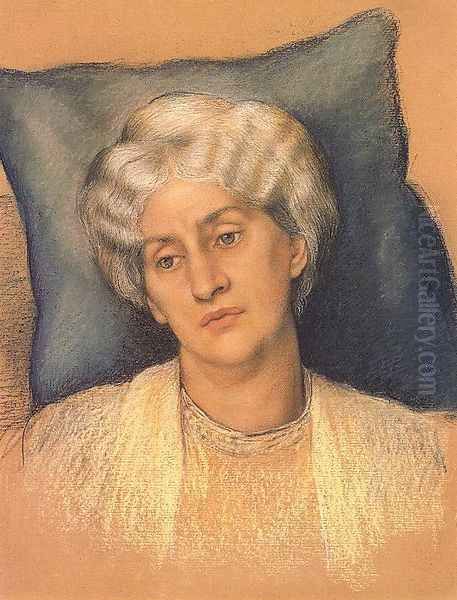 Portrait of Jane Morris (Study for The Hourglass) Oil Painting by Evelyn Pickering De Morgan