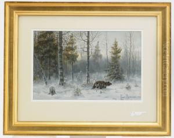 Winter Landscape Oil Painting by Wladimir Leonidovich Murawjoff