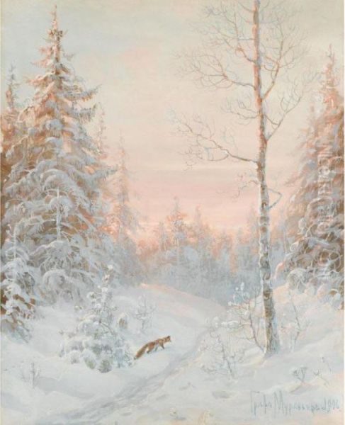 The Fox Oil Painting by Wladimir Leonidovich Murawjoff