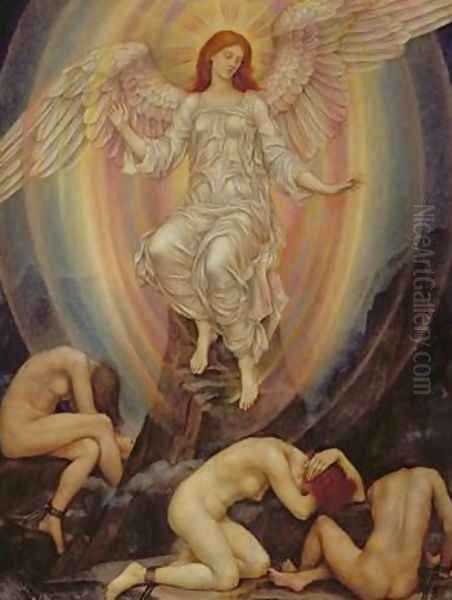 The Light Shineth in Darkness and the Darkness Comprehendeth It Not 1906 Oil Painting by Evelyn Pickering De Morgan