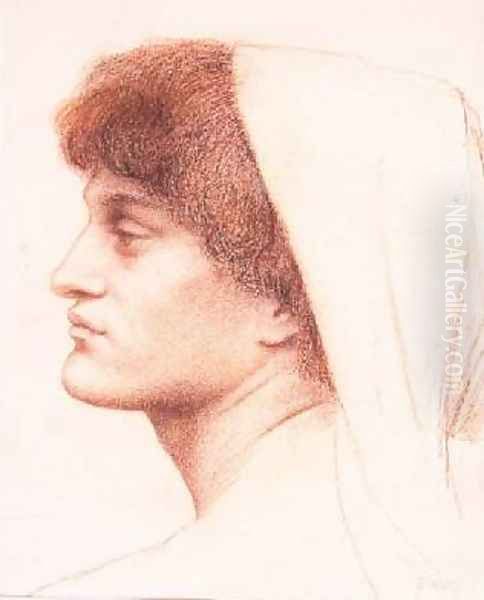 Profile of a Female Head 1885 Oil Painting by Evelyn Pickering De Morgan