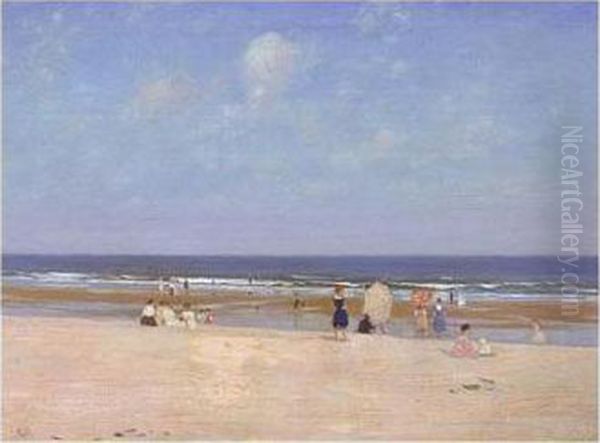 The Beach Oil Painting by Hermann Dudley Murphy