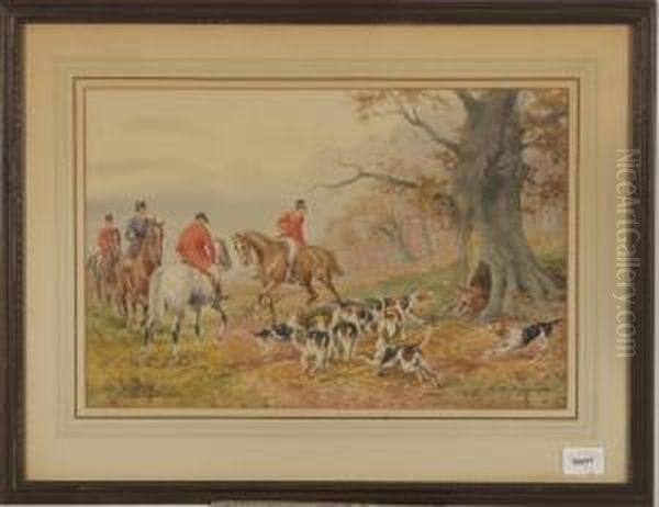 Pair Of Foxhunting Scenes Oil Painting by Alexander Henry Hallam Murray