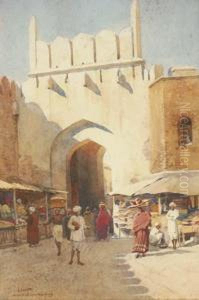 A Gateway In Ajmer Oil Painting by Alexander Henry Hallam Murray