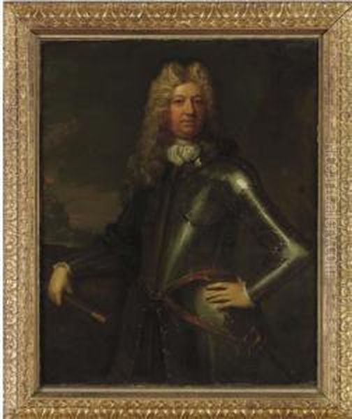 Portrait Of A Military Commander Holding A Baton Oil Painting by Thomas Murray