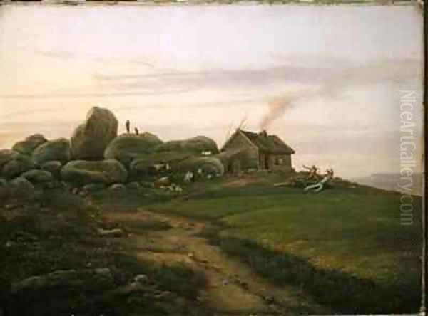 Hill Top Oil Painting by Johan Christian Clausen Dahl